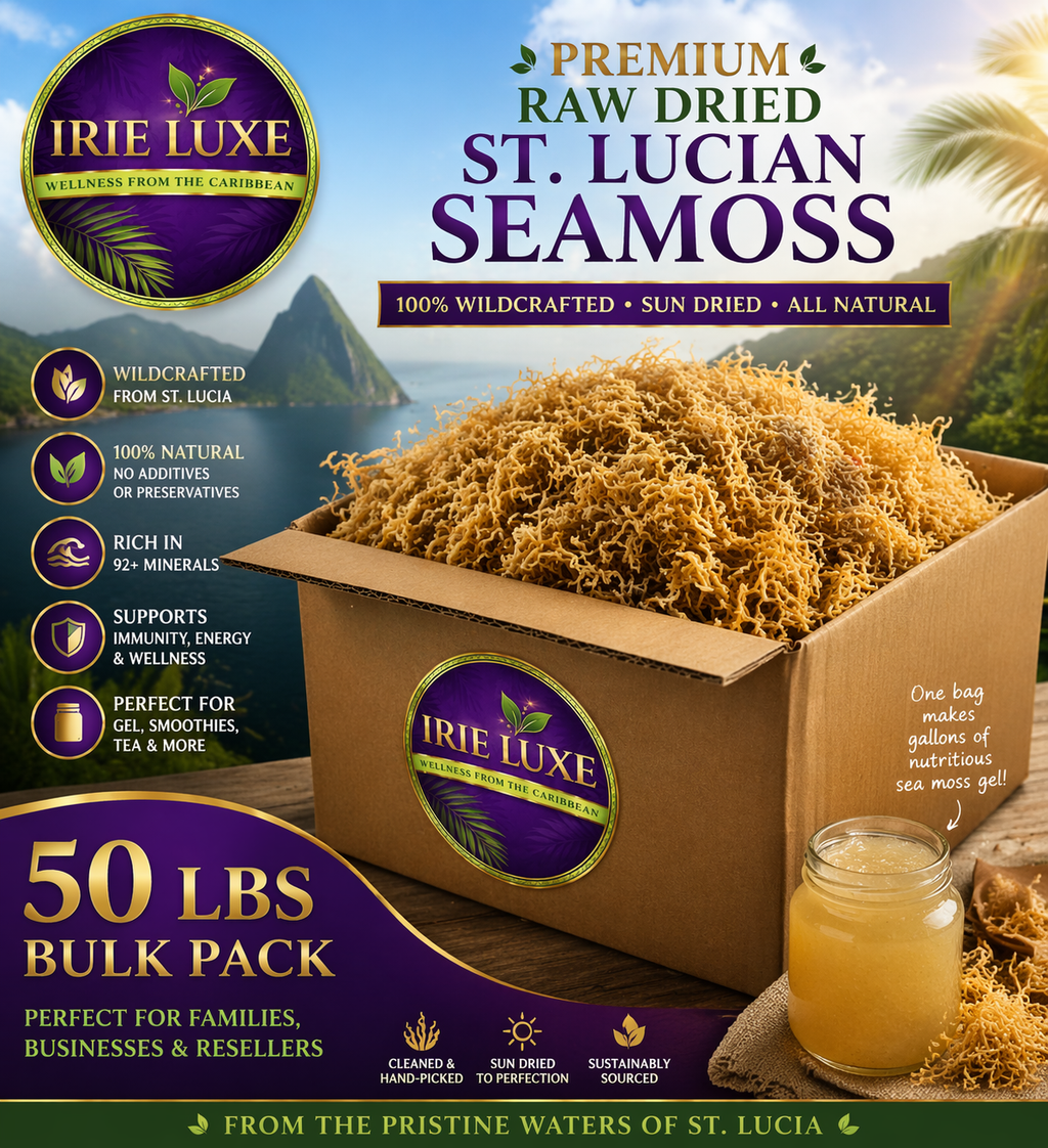 Irie Luxe Pure St. Lucia Gold Sea Moss - Raw, Wildcrafted, Natural