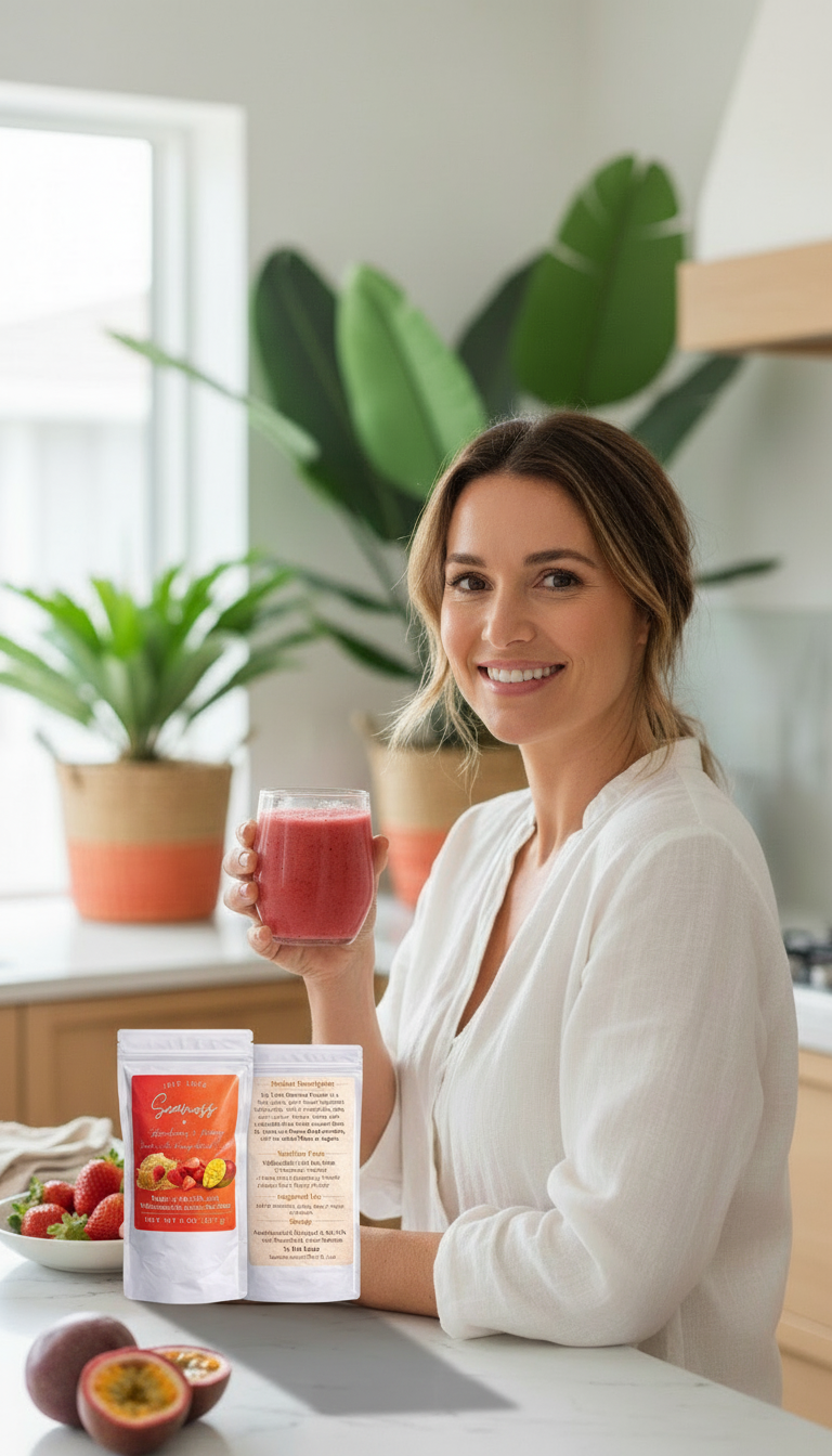 Irie Luxe Strawberry Mango Seamoss Powder | Wildcrafted St. Lucian Sea Moss