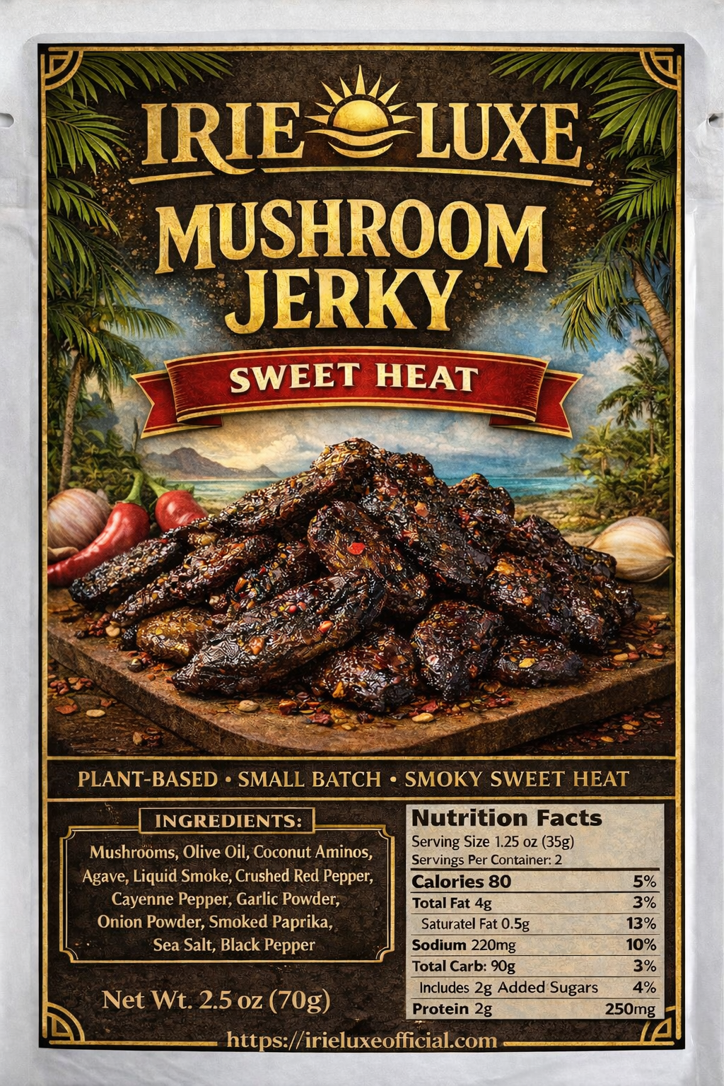 Irie Luxe Mushroom Jerky – Sweet Heat