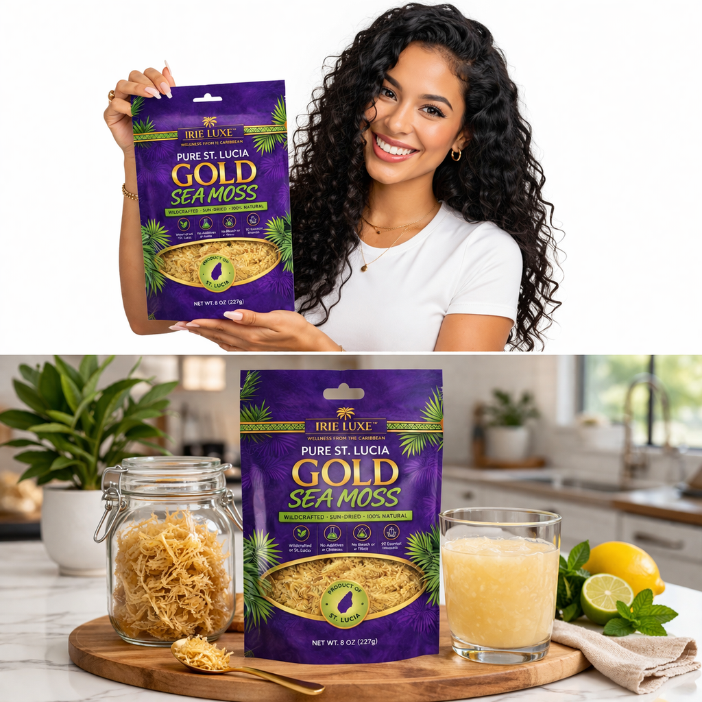 Irie Luxe Pure St. Lucia Gold Sea Moss - Raw, Wildcrafted, Natural