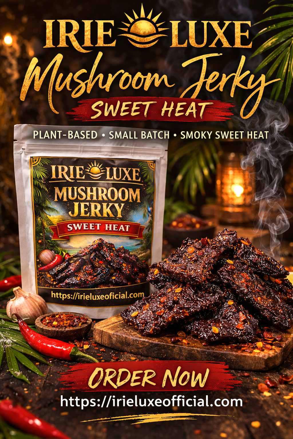 Irie Luxe Mushroom Jerky – Sweet Heat