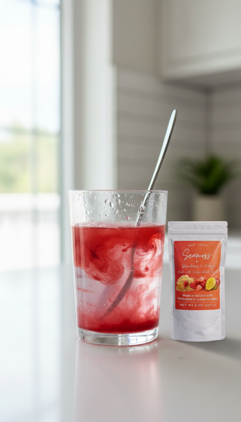 Irie Luxe Strawberry Mango Seamoss Powder | Wildcrafted St. Lucian Sea Moss