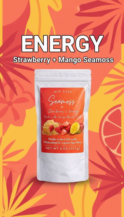 Strawberry Mango Seamoss Powder | Wildcrafted St. Lucian Sea Moss | Irie Luxe